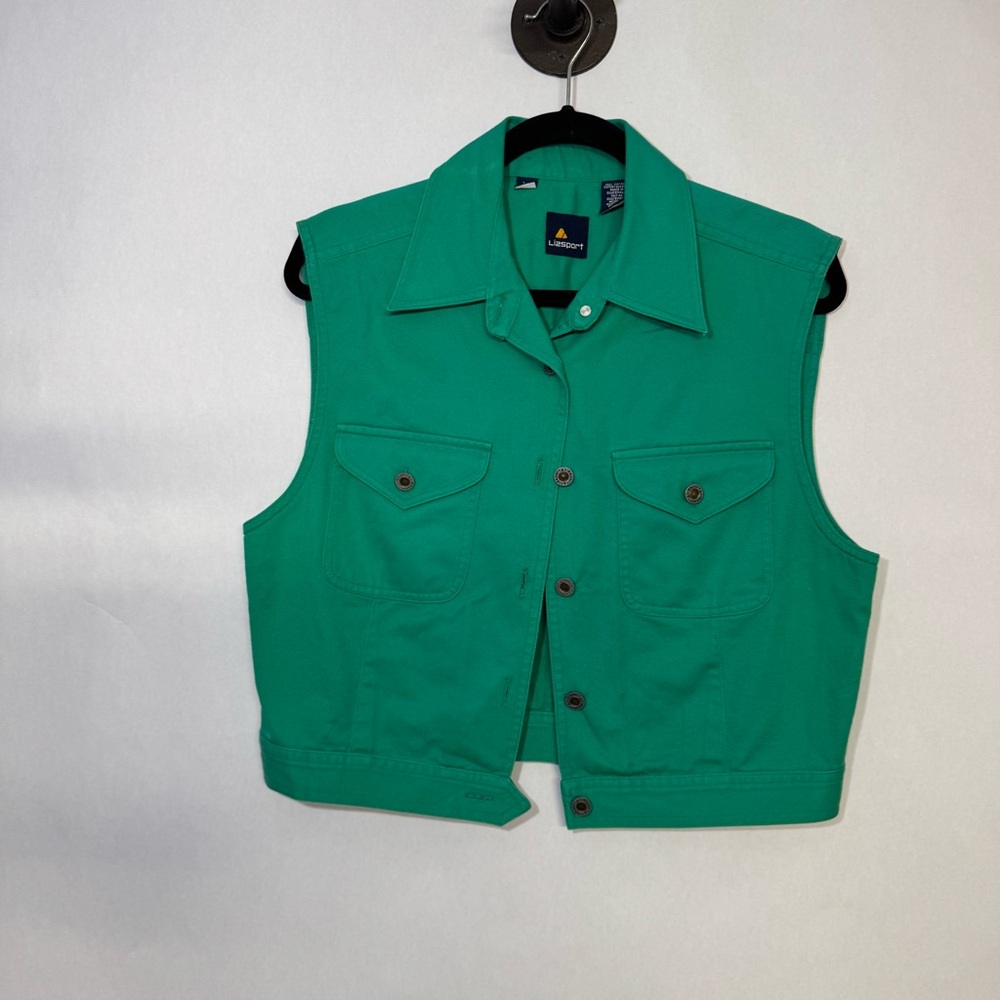Vintage Liz Sport Green cotton vest : Medium